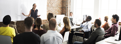 A picture of a face to face training session